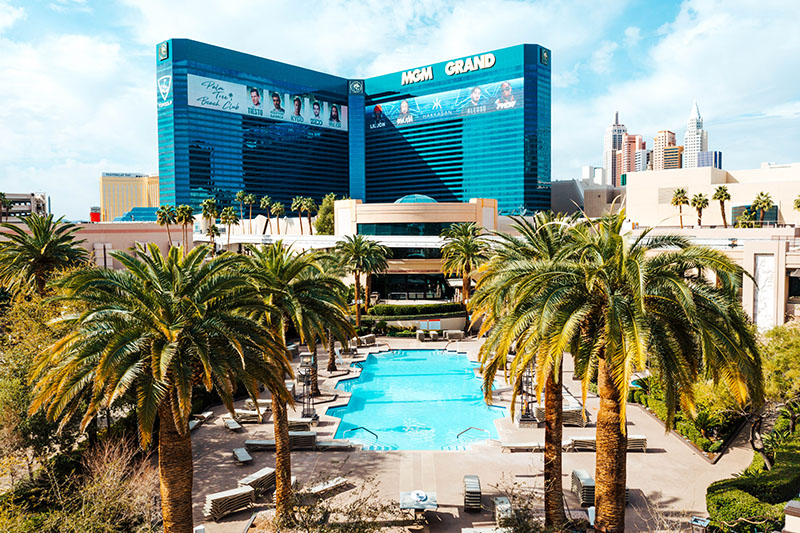 A swimming pool at a Las Vegas Hotel Resort.