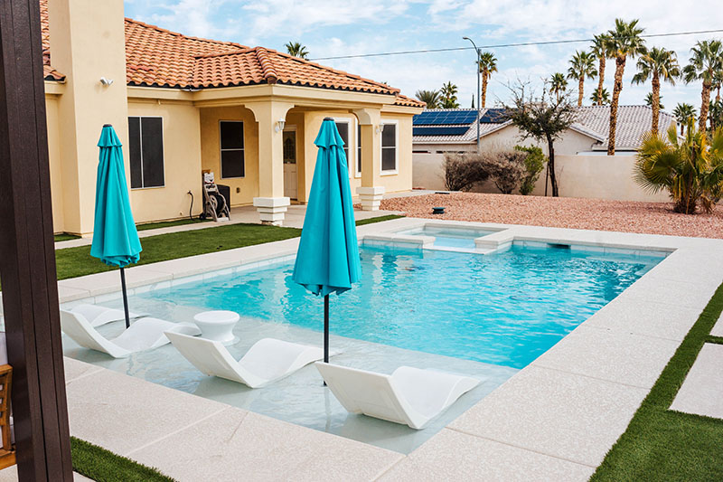 View of a custom residential pool - Residential Pool Remodel